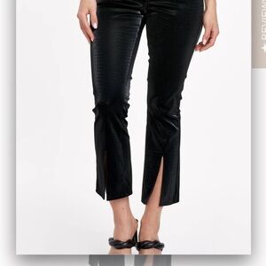 Anthropologie DEAR JOHN Jeanne High Rise Cropped Flare Embossed Gator Pants